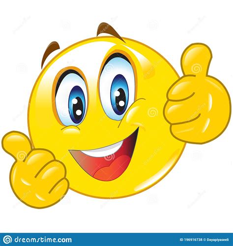 Thumbs Up Emoji Smiley Cartoon Vector 65807201