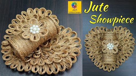 Diy Wall Hanging Flower Vase With Jute Rope Wall Decor Showpiece Making Using Jute Rope Youtube
