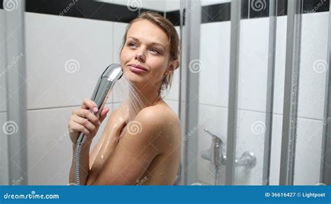 Woman Taking A Shower Stock Video Footage Video Of Beauty 36616427