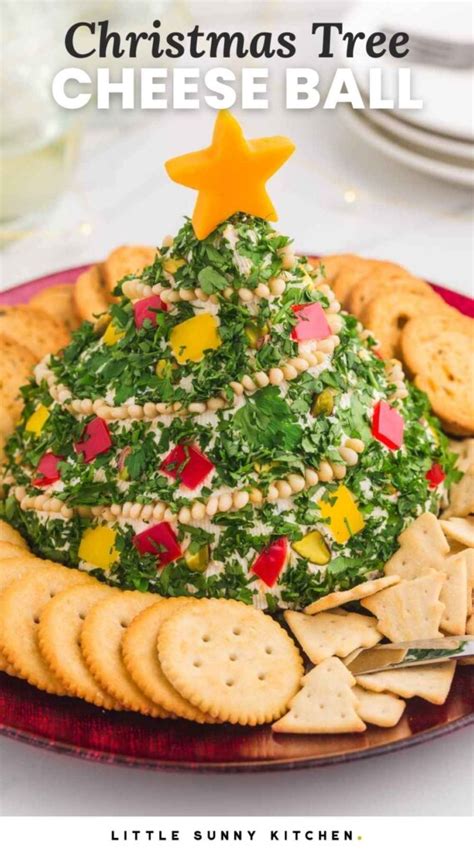 Christmas Tree Cheese Ball Easy Appetizersnack Little Sunny Kitchen