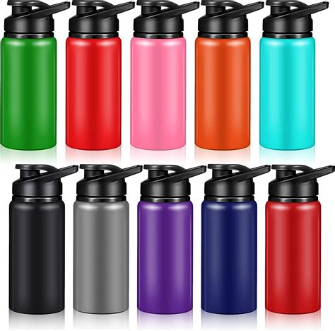 10 Pcs 17oz Reusable Aluminum Water Bottles Bulk Multicolor