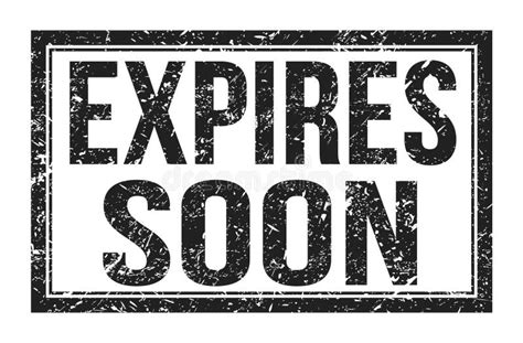 Expires Soon Words On Black Rectangle Stamp Sign Stock Illustration