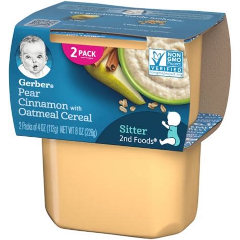 Nutrition specially made for your child. Gerber 2nd Foods Pear Cinnamon with Oatmeal Cereal Stage 2 ...