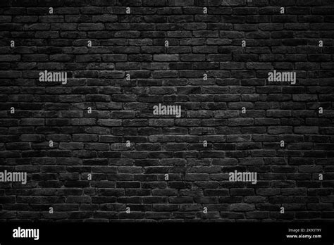 Gloomy Background Black Brick Wall Of Dark Stone Texture Stock Photo