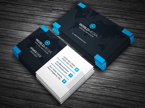 Business Card Template With World Map Images Garden Royalty Free