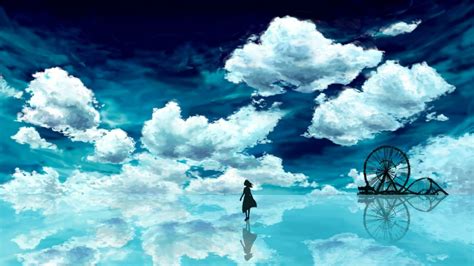 Download Reflection Cloud Anime Sky Hd Wallpaper