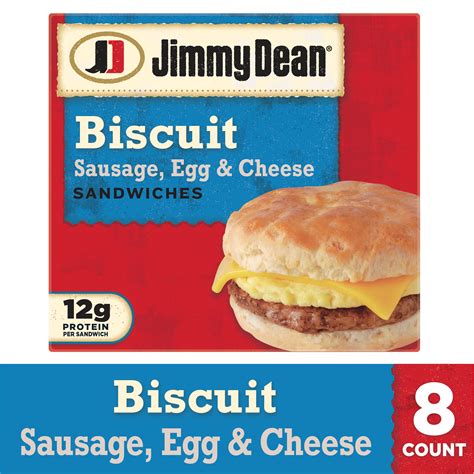 Jimmy Dean Sausage Egg And Cheese Biscuit Sandwiches 8 Count Frozen