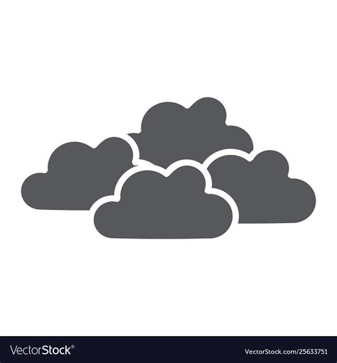 Overcast Glyph Icon Weather And Climate Cloudy Vector Image