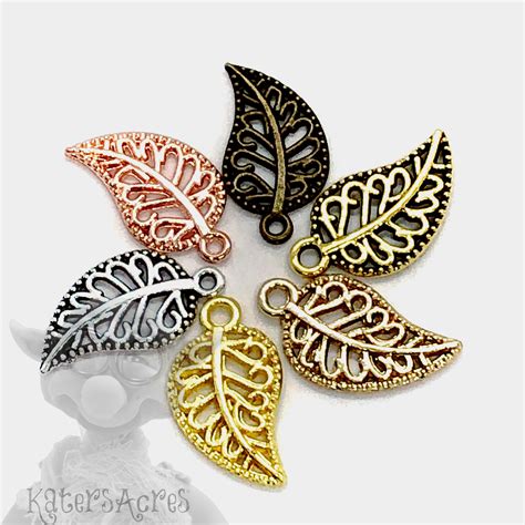Leaf Charms Set Of 6 In 2021 Leaf Charms Charm Set Charmed