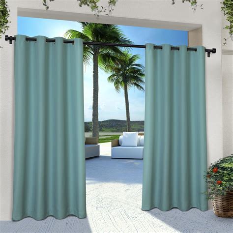 Indoor Outdoor Solid 54 In W X 108 In L Grommet Top Curtain Panel In