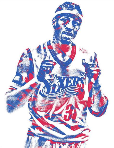 Allen Iverson Philadelphia 76ers Pixel Art 13 Art Print By Joe Hamilton