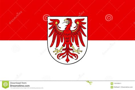 Flag of Brandenburg stock vector. Illustration of flags - 118149411