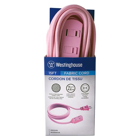 Westinghouse 15 Ft 3 Outlet Pink Fabric Extension Cord Walmart Canada