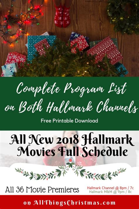 Get The Full Hallmark Schedule For Both Channels As An Easy To Read And