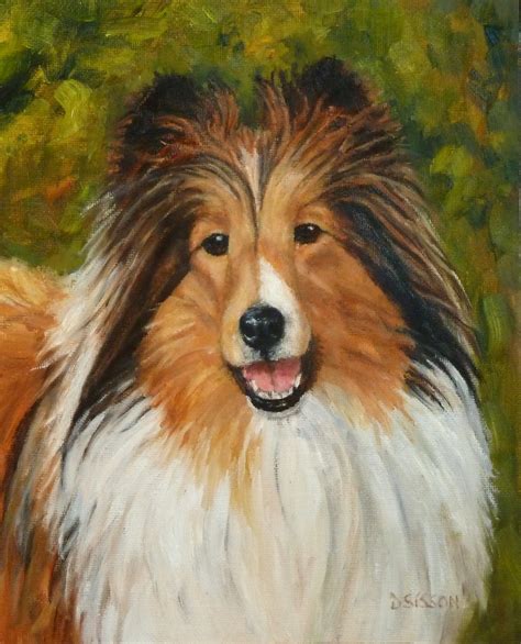 Daily Painting Projects Daisy Oil Dog Pet Art Portraits Sheltie