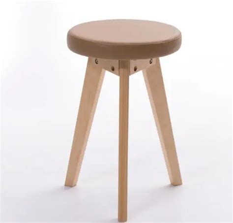 3047cm Wooden Coffee Stool Pu Leather Stool Round Stools In Stools