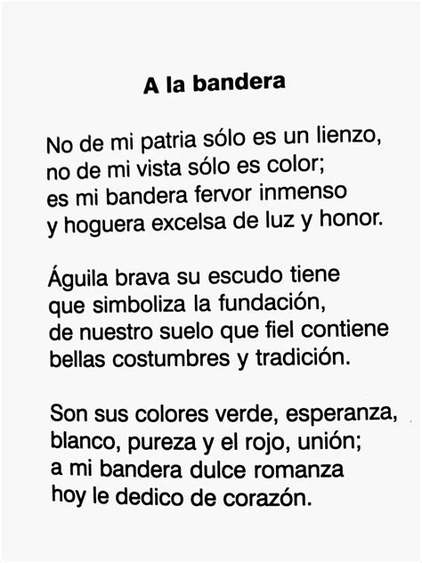 Poesia A La Bandera Mexicana Para Niños Hay Niños