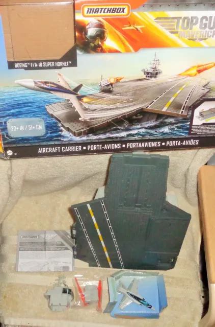 Matchbox Top Gun Maverick Aircraft Carrier Playset Opened Complete Set