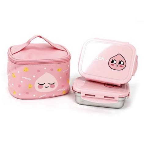 Official Kakao Friends Apeach Stainless Steel Mini Lunch Box Bag