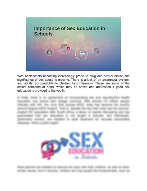 Solution The Necessity Of Sex Education In School Studypool