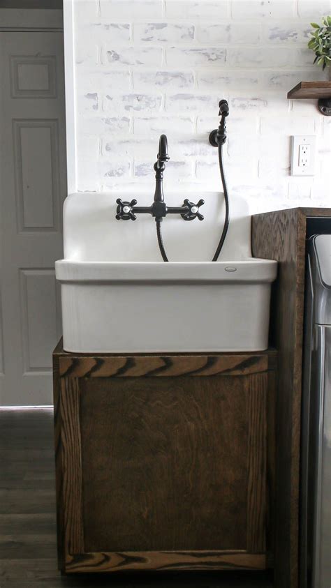 For a laundry room, i'd recommend going with something a little smaller, probably in the 30 to 32 inch width. DIY Farmhouse Sink Cabinet for Laundry Room in 2020 (With ...