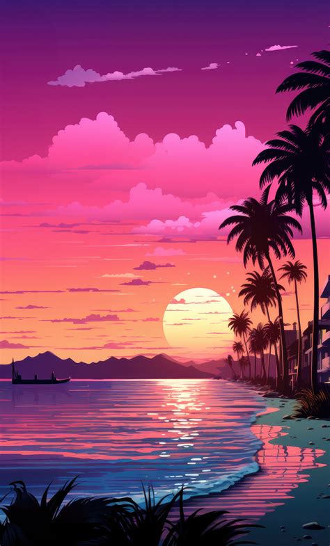 1280x2120 Hues Of Miami Sunset Glow Iphone 6 Hd 4k Wallpapers Images