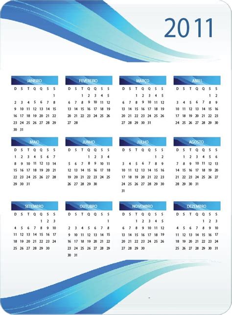 Printable 2011 Calendar Vector Free Vector Graphics All Free Web