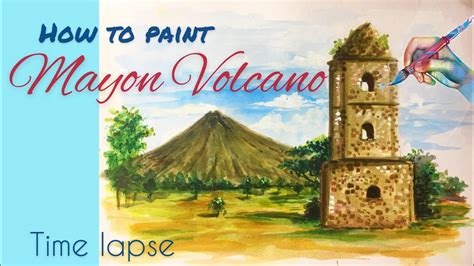 How To Paint Mayon Volcano Time Lapse Youtube