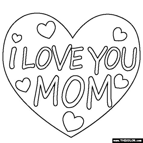 I love you mom coloring pages printable. I Love You Mom Coloring Page | Mom coloring pages, Love ...