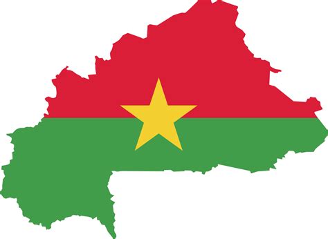 Free Burkina Faso Carte Couleur De La Ville Du Drapeau Du Pays