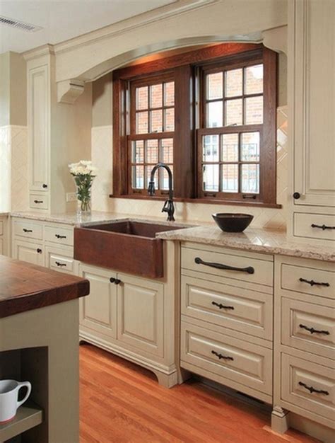 Cream colored cabinet with vintage knob. Simple American Kitchen: 60 Ideas, Photos and Designs ...