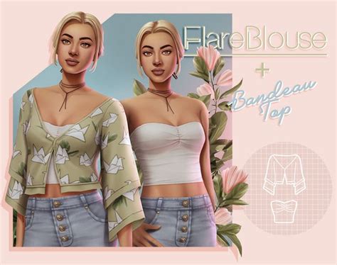 emmibouquet is creating custom content for the sims 4 patreon sims 4 sims flare blouse