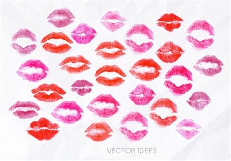 Premium Vector Set Lipstick Kiss
