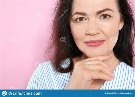 Portrait Of Mature Woman With Beautiful Face Stock Photo Image Of