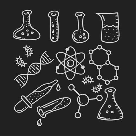 Premium Vector Hand Drawn Chemistry And Science Icon On Chalkboard