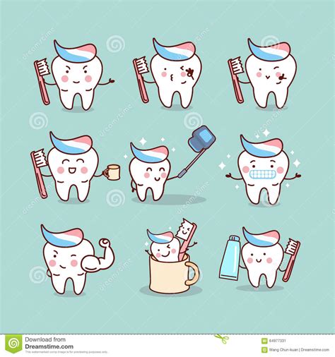 Cute Cartoon Tooth Brush Concept Stock Illustration