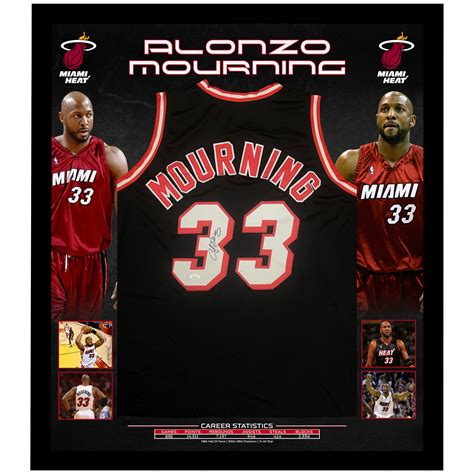 Basketball Alonzo Mourning Signed And Framed Miami Heat Jersey Jsa Coa