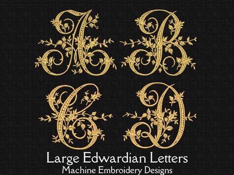 Edwardian Embroidery Letters Complete Alphabet Historical Machine Embroidery For Weddings