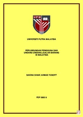 27th august 1999 date of publication in the gazette : Perlindungan Pengguna dan Undang-Undang Jualan Barang di ...