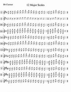 12 Major Scales Bb Clarinet Sheet Music For Clarinet In B Flat Solo