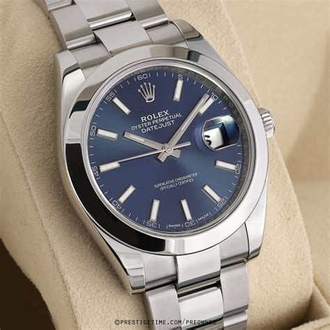 Pre Owned Rolex Datejust 41mm 126300 Blue Index Oyster