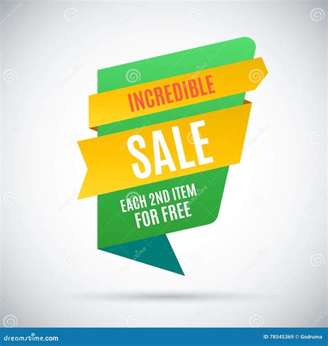 Advertising Banner Incredible Sale Each Second Item Free Vector