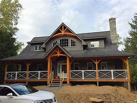 Post And Beam Cottage Grey Exterior Cedar Shake Accents House