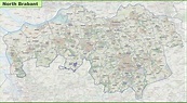 Map of North Brabant with cities and towns - Ontheworldmap.com