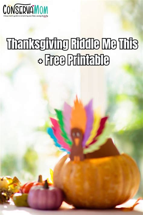 Thanksgiving Riddle Me This Printable Conservamom