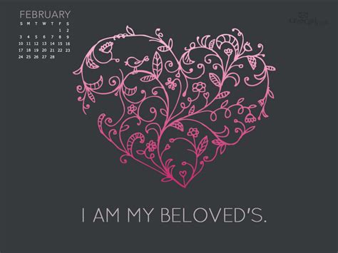 Feb 2013 Beloved Desktop Calendar Free Monthly Calendars Wallpaper