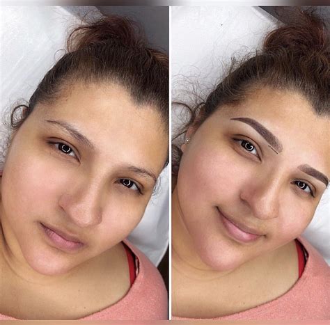 Eyelash extensions are everything when done right. Combo brows - microblading + magic powder #la_dreambrows # ...