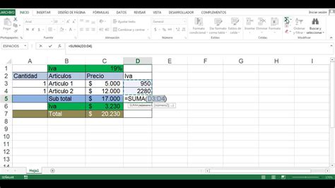 Como Calcular El Iva En Excel YouTube