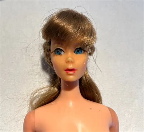 VINTAGE MATTEL 1966 Twist N Turn Barbie Nude Doll Light Brown Hair To