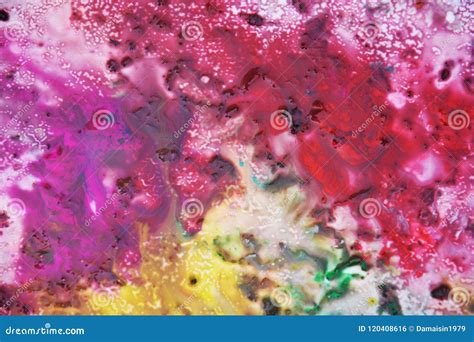 Purple Violet Red Green Yellow Dark Colors And Hues Abstract Wet Paint